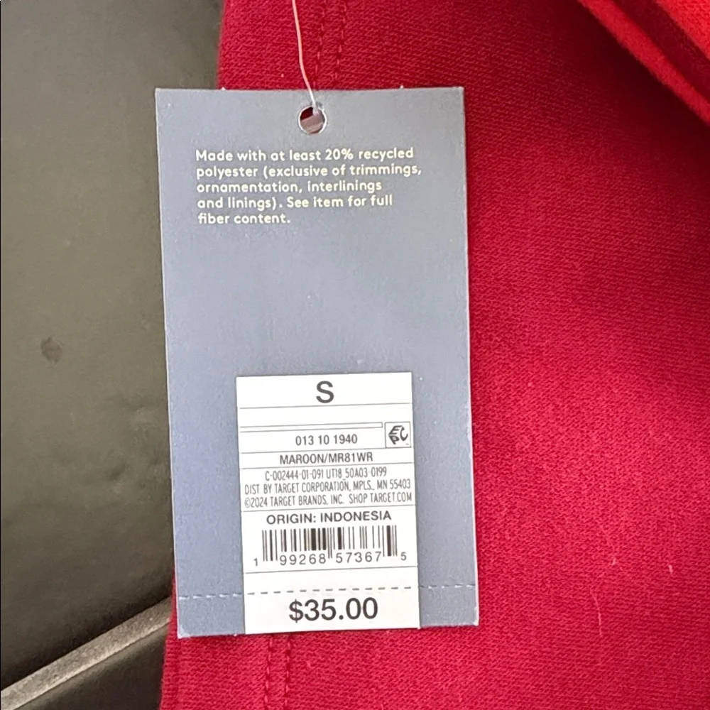 Universal Thread Red Wide-Leg Sweatpants with Drawstring - Picture 2 of 3